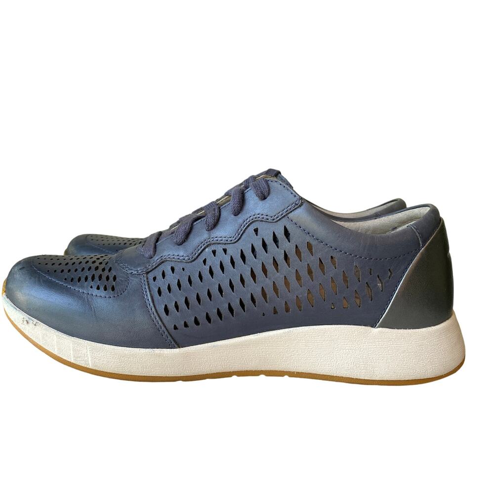 Dansko Charlie Navy Blue White Perforated Leather Sneaker EU41 Wmn US 10.5-11 - Picture 3 of 16